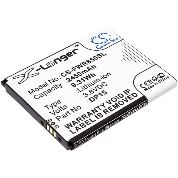 Battery for Franklin Wireless R850 DP15 3.8V Li-ion 2450mAh / 9.31Wh
