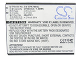 Battery for GFive G9 WG5701 3.7V Li-ion 2000mAh / 7.40Wh