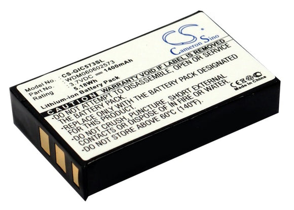 Battery for Gigabyte GC-RAMDISK WDM060602573 3.7V Li-ion 1400mAh