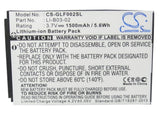 Battery for Golf Buddy Platinum Range Finder LI-B03-02 3.7V Li-ion 1500mAh / 5.5