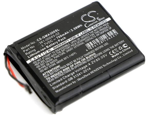 Battery for Garmin Approach G30 361-00043-02 3.7V Li-ion 700mAh / 2.59Wh
