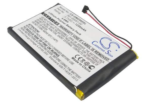 Battery for Garmin nuvi 52LM 5'' 361-00051-02 3.7V Li-Polymer 1250mAh / 4.63Wh