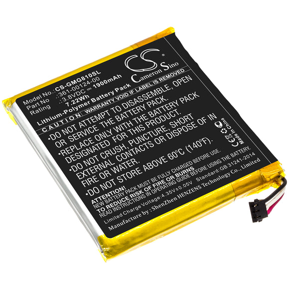 Battery for Garmin Approach G80 361-00124-00 3.8V Li-Polymer 1900mAh / 7.22Wh