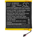 Battery for Garmin Approach G80 361-00124-00 3.8V Li-Polymer 1900mAh / 7.22Wh