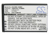 Battery for Garmin VIRB 010-01088-00, 010-11599-00, 010-11654-03 3.7V Li-ion 180