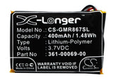 Battery for Garmin 010-11925-00 361-00069-00 3.7V Li-Polymer 400mAh / 1.48Wh