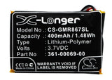 Battery for Garmin 010-11867-10 361-00069-00 3.7V Li-Polymer 400mAh / 1.48Wh