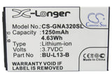 Battery for GIONEE A320 BU-L13-B 3.7V Li-ion 1250mAh / 4.63Wh