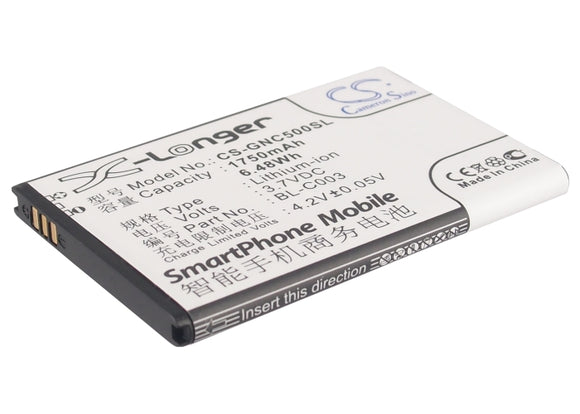 Battery for GIONEE C600 BL-C003 3.7V Li-ion 1750mAh / 6.48Wh