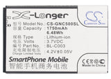 Battery for GIONEE C600 BL-C003 3.7V Li-ion 1750mAh / 6.48Wh