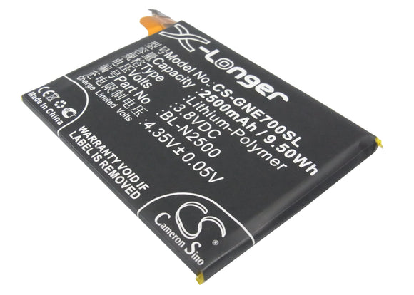 Battery for GIONEE Elife E7 BL-N2500 3.8V Li-Polymer 2500mAh / 9.50Wh