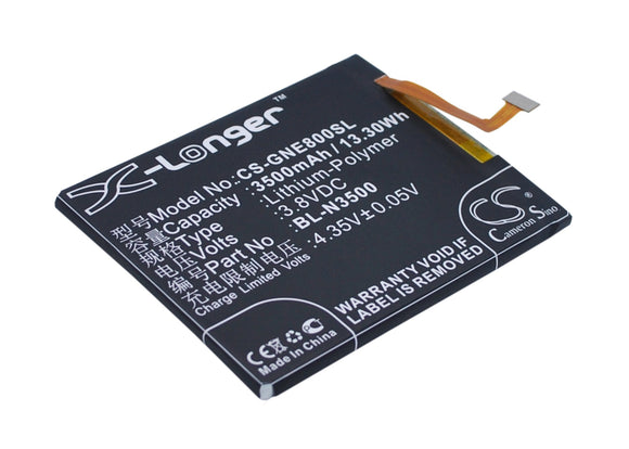 Battery for GIONEE Elife E8 BL-N3500 3.8V Li-Polymer 3500mAh / 13.30Wh