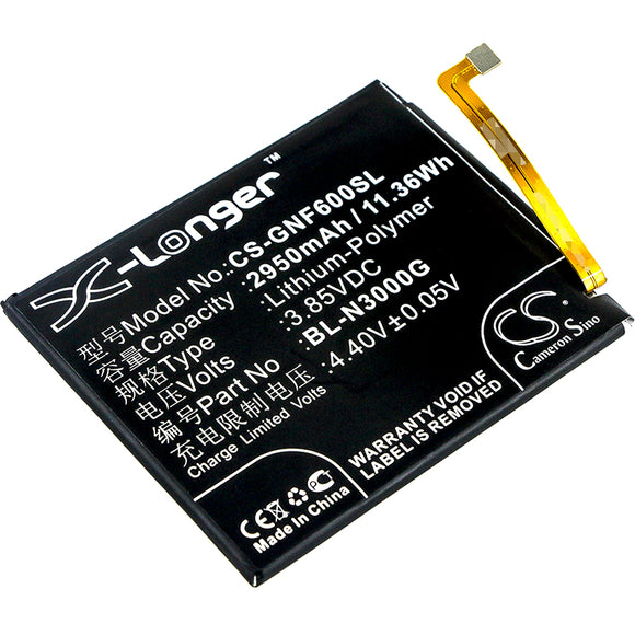 Battery for GIONEE F6L BL-N3000G 3.85V Li-Polymer 2950mAh / 11.36Wh
