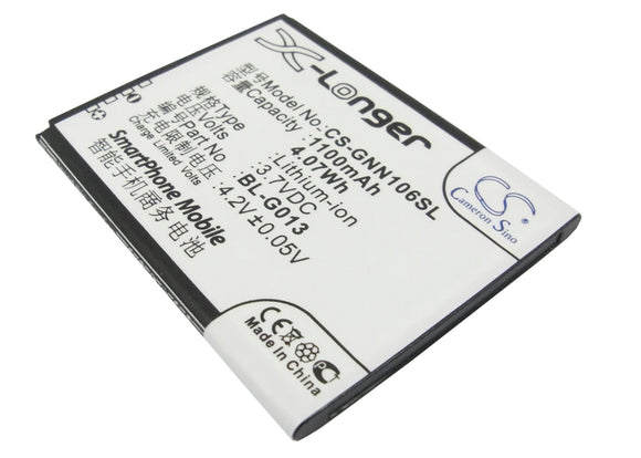 Battery for GIONEE GN106 BL-G013 3.7V Li-ion 1100mAh / 4.07Wh