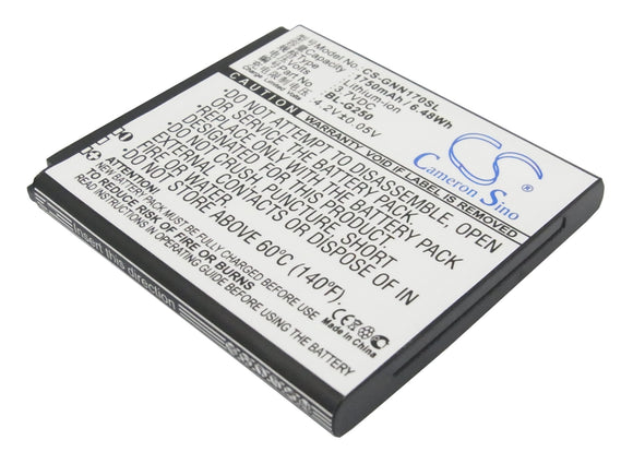 Battery for GIONEE GN170 BL-G205 3.7V Li-ion 1750mAh / 6.48Wh