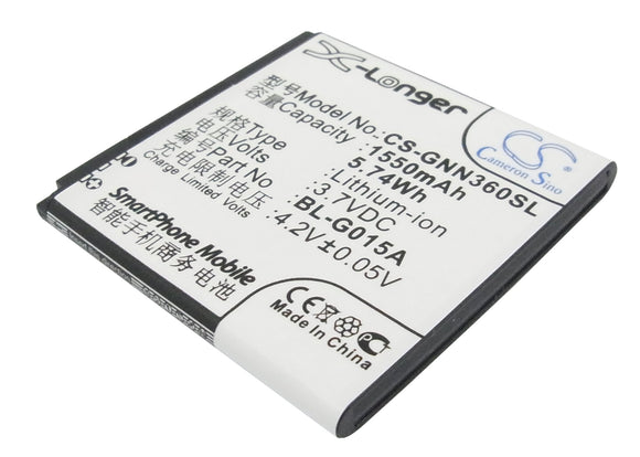 Battery for GIONEE GN305G BL-G015A 3.7V Li-ion 1550mAh / 5.74Wh