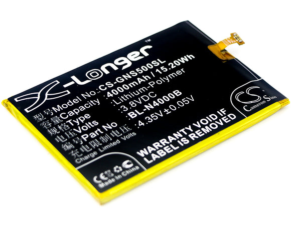 Battery for GIONEE GN5005 BL-N4000B 3.8V Li-Polymer 4000mAh / 15.20Wh