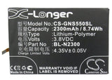 Battery for GIONEE GN9000 BL-N2300 3.8V Li-Polymer 2300mAh / 8.74Wh