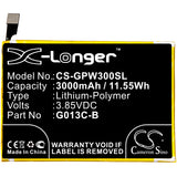 Battery for Google G013C 823-00086-01, G013C-B 3.85V Li-Polymer 3000mAh / 11.55W