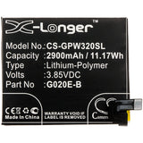 Battery for Google G020E G020E-B 3.85V Li-Polymer 2900mAh / 11.17Wh