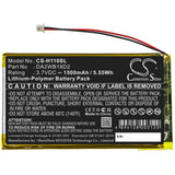 Battery for iRiver H110 DA2WB18D2 3.7V Li-Polymer 1500mAh