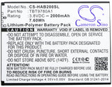 Battery for K-Touch Nibiru H1 TBT9780A1 3.8V Li-Polymer 2000mAh / 7.60Wh