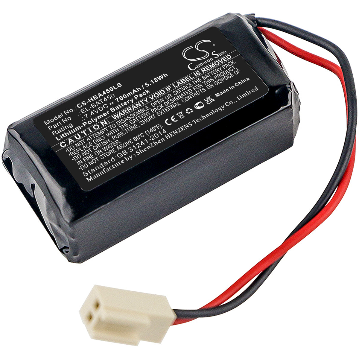 Battery for Hochiki Firescape luminaires EL-BAT450 7.4V Li-Polymer 700 –  Fusion Battery