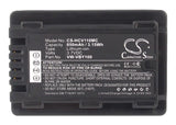 Battery for Panasonic HC-V110 VW-VBY100 3.7V Li-ion 850mAh / 3.15Wh