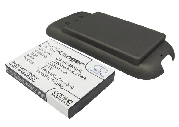 Battery for Sprint Hero 200 35H00121-05M, BA S380, TWIN160 3.7V Li-ion 2200mAh