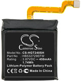 Battery for Huawei GT2 Pro HB532729EFW 3.87V Li-Polymer 450mAh / 1.74Wh