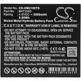 Battery for HME COM 2000 BAT2000 4.8V Ni-MH 2000mAh / 9.60Wh