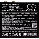 Battery for HME BP800 Beltpack C10326, K05645 4.8V Ni-MH 2000mAh / 9.60Wh
