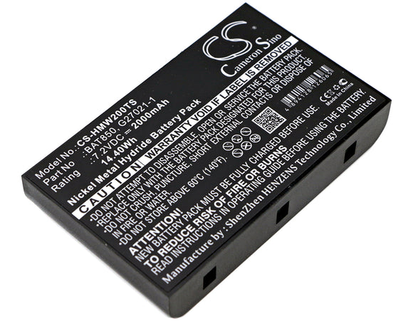 Battery for HME Pro 850 Intercom 105G073, BAT850, G27021-1 7.2V Ni-MH 2000mAh / 
