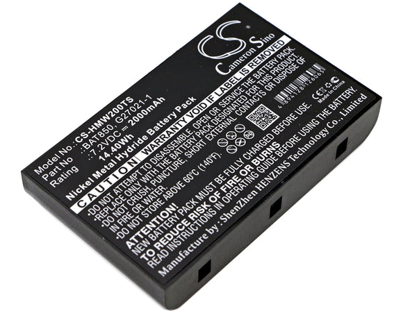 Battery for HME WS200 station 105G073, BAT850, G27021-1 7.2V Ni-MH 2000mAh / 14.
