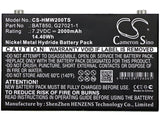 Battery for HME WS200 105G073, BAT850, G27021-1 7.2V Ni-MH 2000mAh / 14.40Wh