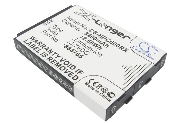 Battery for Clear SPOT 884765 3.7V Li-ion 3400mAh / 12.58Wh