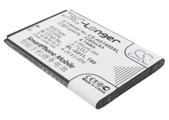 Battery for GIONEE GN100 BL-G011 3.7V Li-ion 1280mAh / 4.74Wh