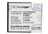 Battery for Hisense HS-X6C LI38260 3.8V Li-ion 2600mAh / 9.88Wh