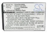 Battery for HTC Knight 35H00146-00M 3.7V Li-ion 1200mAh