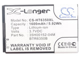 Battery for HTC ADR6350VW 35H00152-04M, 35H00152-05M, BTR6350, BTR6350B 3.7V Li-