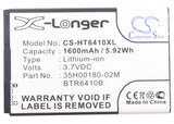Battery for Verizon Fireball 35H00180-02M, 35H00181-01M, 35H00184-01M, BTR6410B 