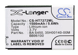 Battery for HTC Mozart 35H00140-00M, 35H00140-01M, BA S450 3.7V Li-ion 1500mAh /
