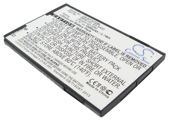 Battery for HTC F5151 35H00140-00M, 35H00140-01M, BA S450 3.7V Li-ion 1000mAh / 