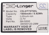 Battery for HTC T7576 35H00123-29M, BA S550 3.7V Li-ion 1600mAh / 5.92Wh