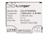 Battery for T-Mobile HD2 35H00128-00M, BA S400, BB81100 3.7V Li-ion 1300mAh / 4.