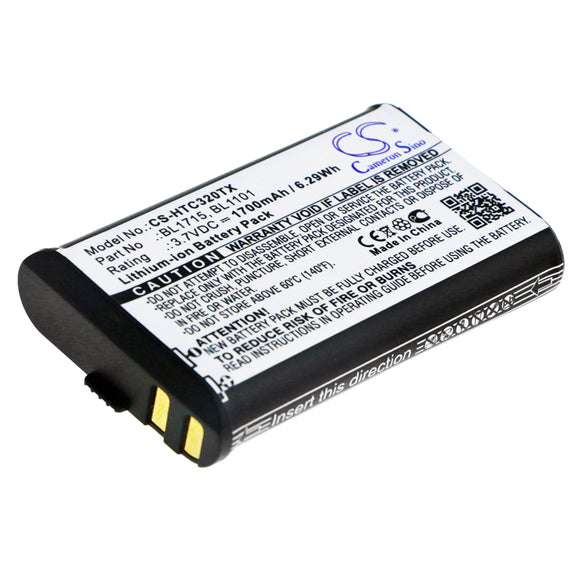 Battery for HYT TC-320U BL1101, BL1715 3.7V Li-ion 1700mAh / 6.29Wh