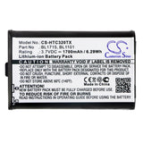 Battery for HYT TC-320 BL1101, BL1715 3.7V Li-ion 1700mAh / 6.29Wh