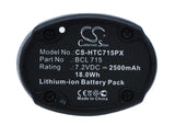 Battery for Hitachi WH7DL BCL 715 7.2V Li-ion 2500mAh / 18.0Wh