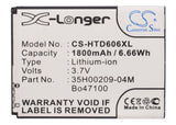 Battery for HTC Desire 606h 35H00209-04M, 35H00209-25M, BO47100 3.8V Li-ion 1800