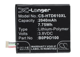 Battery for HTC Desire 612 4G 35H00222-00M, 35H00222-01M, B0P9O100, BOP90100 3.8